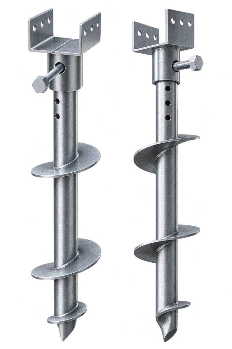 Galvanized helical screw piles for any ground type